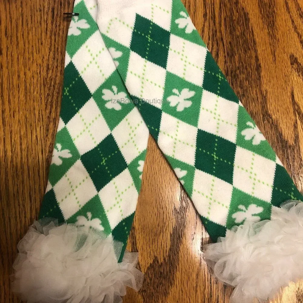 Shamrock Green Plaid with Ruffle Legwarmer  *HOST PICK***  (2)  LW144 NWT Boutiq